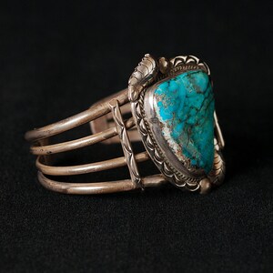 Vintage Cuff Vintage Navajo Sterling Silver and Turquoise Cuff Bracelet image 3
