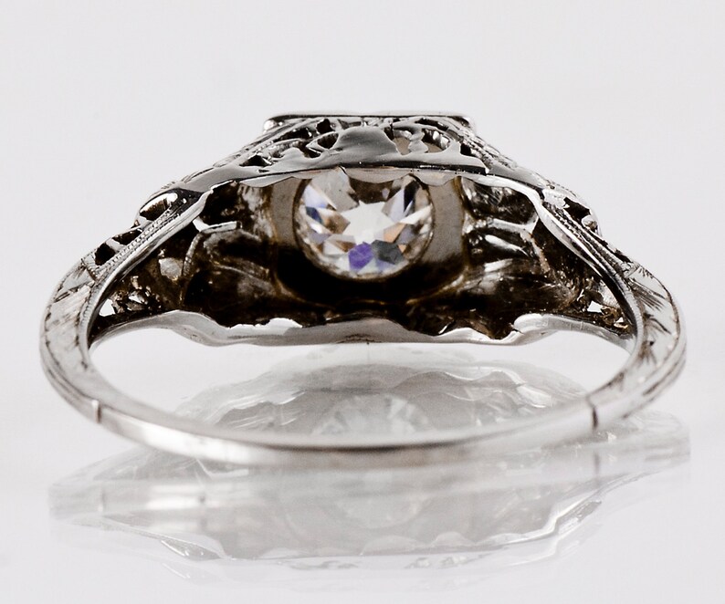 Antique Engagement Ring Antique Victorian 18k White Gold Diamond Engagement Ring image 3