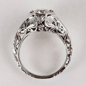 Antique Engagement Ring Antique Edwardian 18k White Gold Diamond Engagement Ring image 4