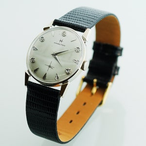 Vintage 14k White Gold and Diamond Men's Hamilton Watch With Leather ...