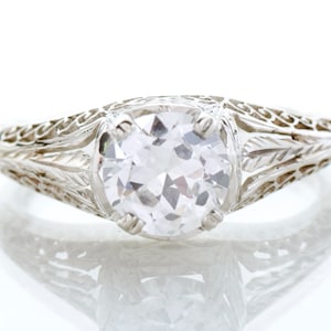 Antique Engagement Ring - Antique 1920&#39;s 14k White Gold 1.07 ct Diamond Engagement Ring