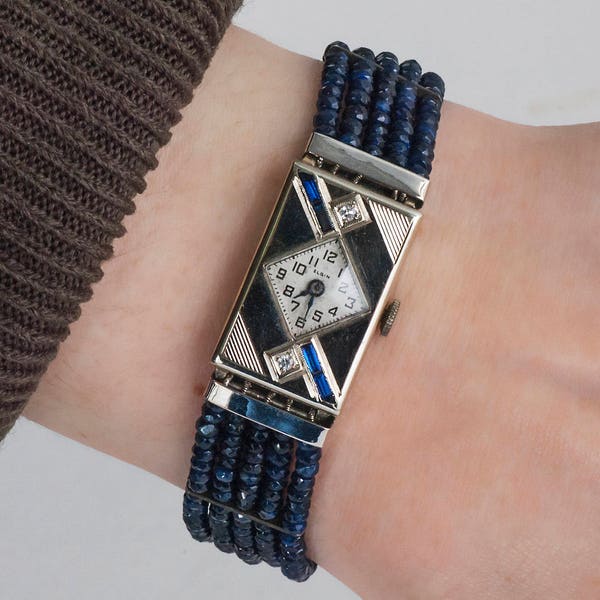elgin ladies necklace watch