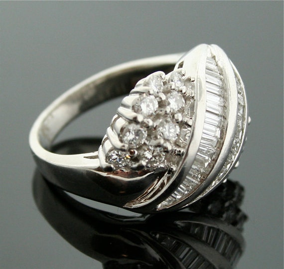 Vintage Ring - Platinum Diamond Ring - image 2