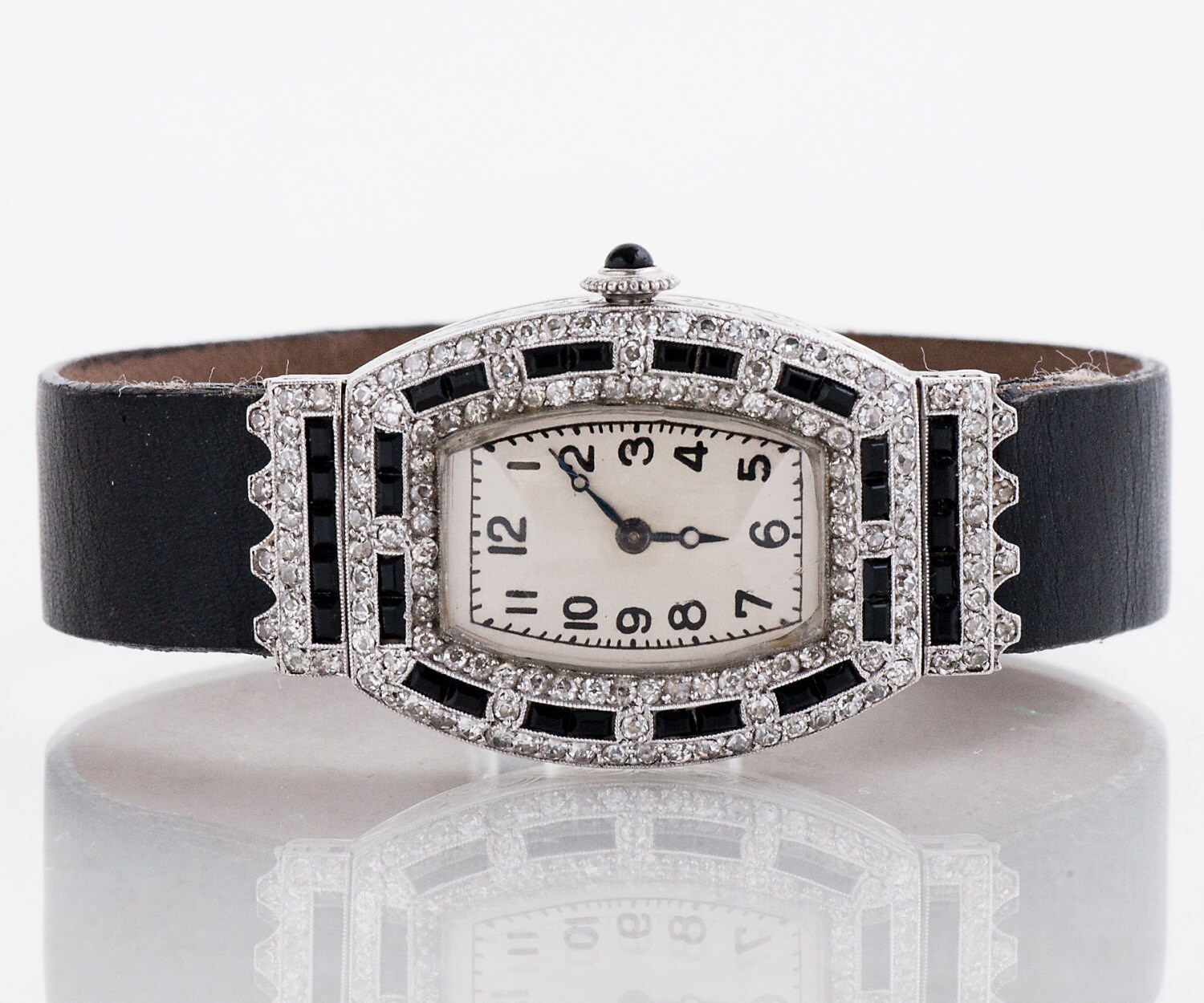 Antique Watch Antique Art Deco Platinum Diamond & Onyx Etsy