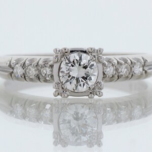 Vintage Engagement Ring - Vintage 1940&#39;s Platinum Diamond Engagement Ring