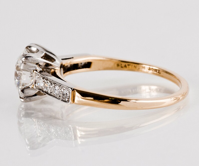 Vintage Engagement Ring Vintage 1940s Two-tone Diamond | Etsy