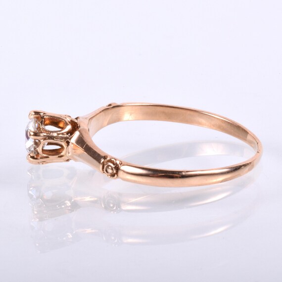 Antique Engagement Ring - Antique 10k Rose Gold Diamond Engagement Ring View 2