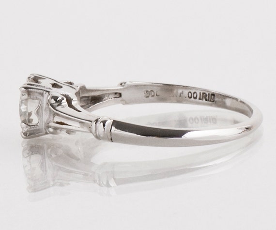 Antique Engagement Ring - Antique 1930's Platinum… - image 2