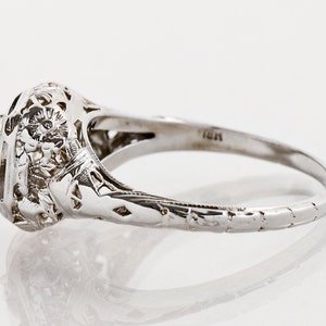 Antique Engagement Ring Antique 18k White Gold Filigree Diamond Engagement Ring image 2