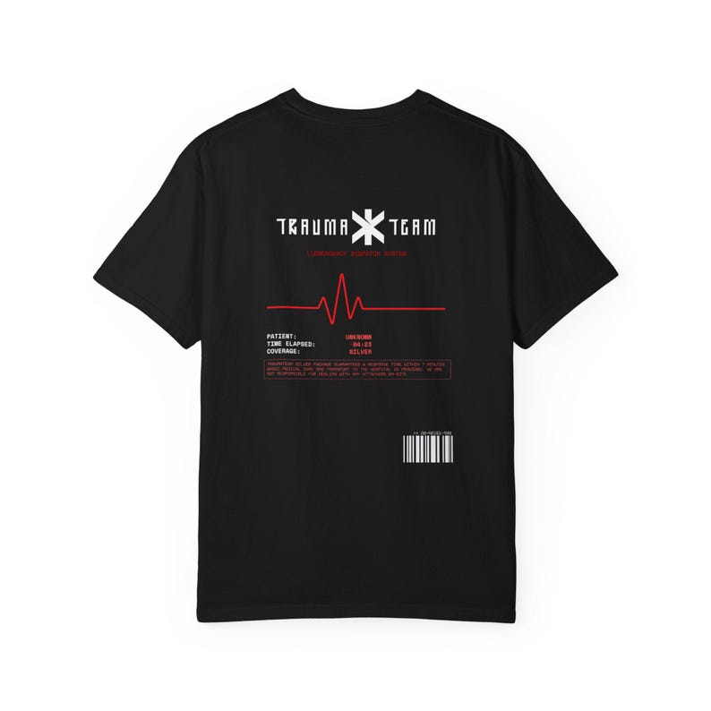 Cyberpunk 2077 T-Shirt | Trauma Team Tee | Unisex Garment-Dyed T-shirt image 13