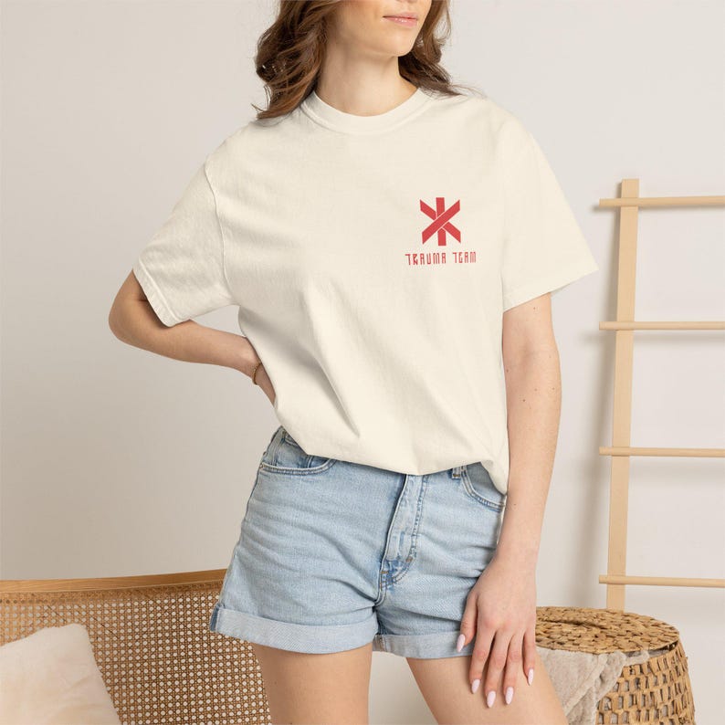 Cyberpunk 2077 T-Shirt | Trauma Team Tee | Unisex Garment-Dyed T-shirt image 7