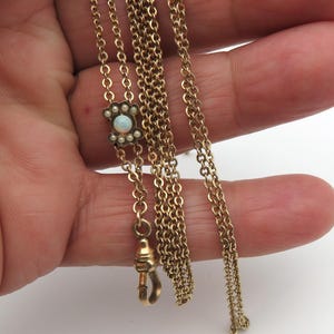 Victorian 1900 D&G (Daggett and Clap Co.) Rose Gold Filled Slide Pocket Watch Chain or Necklace, 48 Inches