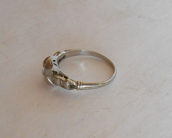 18K solid white gold Diamond Ring size 6 - image 2