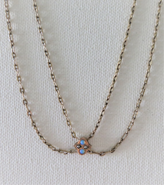 Art Deco 14k Gold-filled Opal Slide Chain Necklace 48 Inch - Etsy