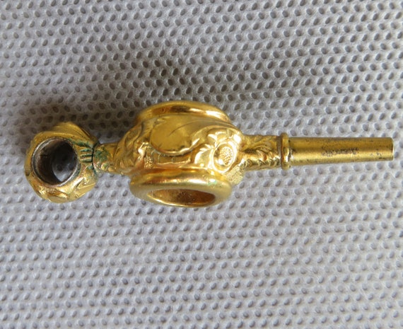 Antique Yellow Gold-Filled Watch-Key, Fob, Pendan… - image 2