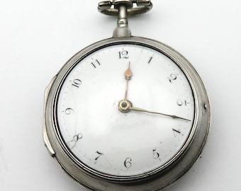 1794 Verge Fusee Pocket Watch, Grantly London with Silver Case