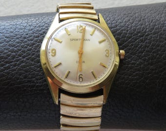 1960s Lord Elgin Sportsman Mechanical Wristwatch, Runs, Keeps Accurate Time