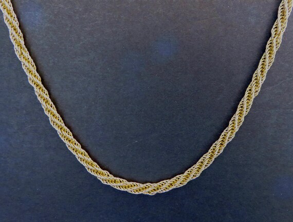 Fantastic 14K Prue Yellow Gold Woven Rope Chain, … - image 9