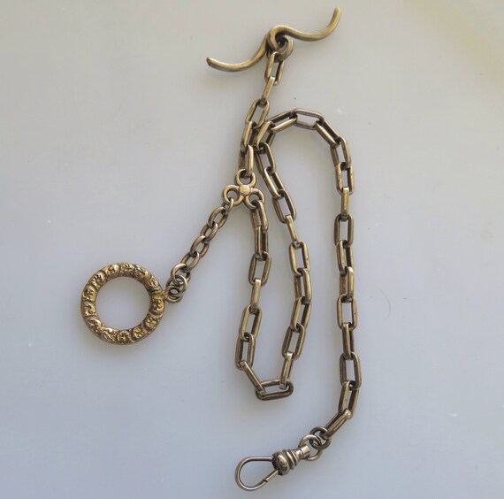 Outstanding Late 1800 J.M.F Co Rose Gold Filled Pocket Watch Chain