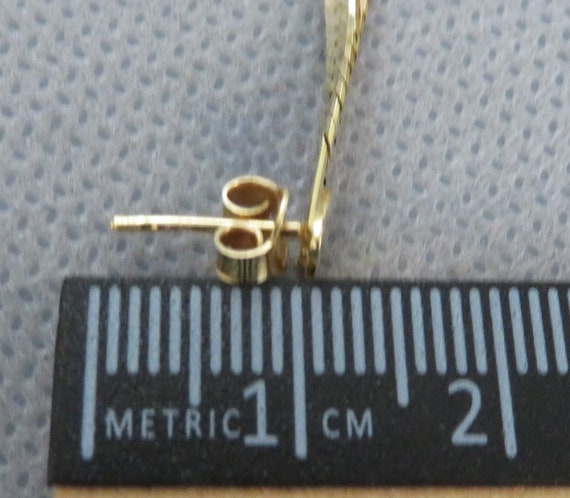 14K Solid Gold Multicolor Herringbone Link Dangle… - image 4