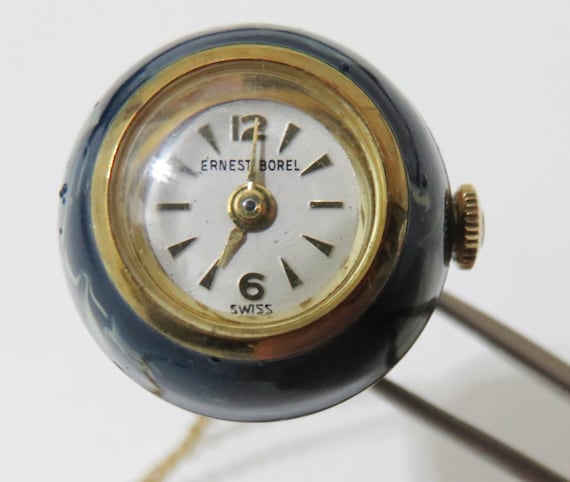 Ernest Borel Orb Ball Pendant Watch Necklace, Run… - image 1