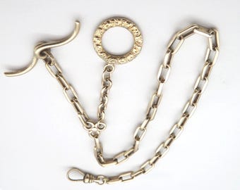 J.M.F Co High quality Yellow Gold Filled Pocket Watch, Fob: 13.5Inches