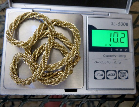 Fantastic 14K Prue Yellow Gold Woven Rope Chain, … - image 7