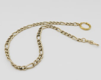 Attractive Figaro Style 13.5-inch Yellow Gold-Filled Pocket Watch Chain