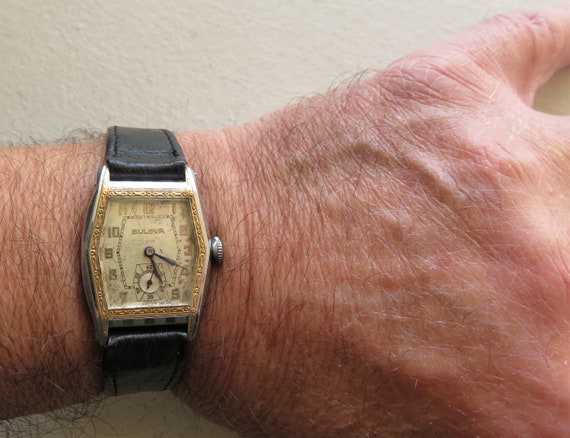 Rare Art Deco 1927 Bulova Sky King Two-tone Wristwatch 10AN
