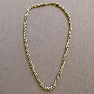 Fantastic 14K Prue Yellow Gold Woven Rope Chain, necklace 18 Inches in excellent condition image 1