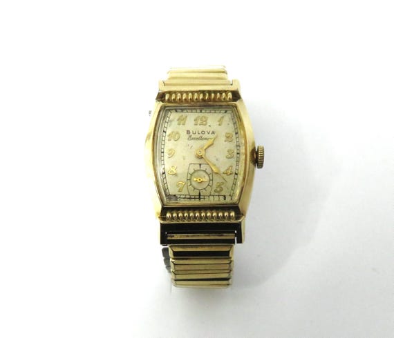 1950s Bulova Excellency 21J  USA Men Mechanical Wrist Watch. Runs Keeps Accurate Time