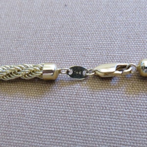 Fantastic 14K Prue Yellow Gold Woven Rope Chain, necklace 18 Inches in excellent condition image 4
