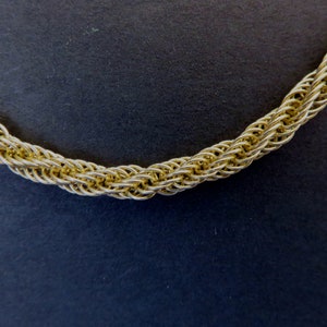 Fantastic 14K Prue Yellow Gold Woven Rope Chain, necklace 18 Inches in excellent condition image 10