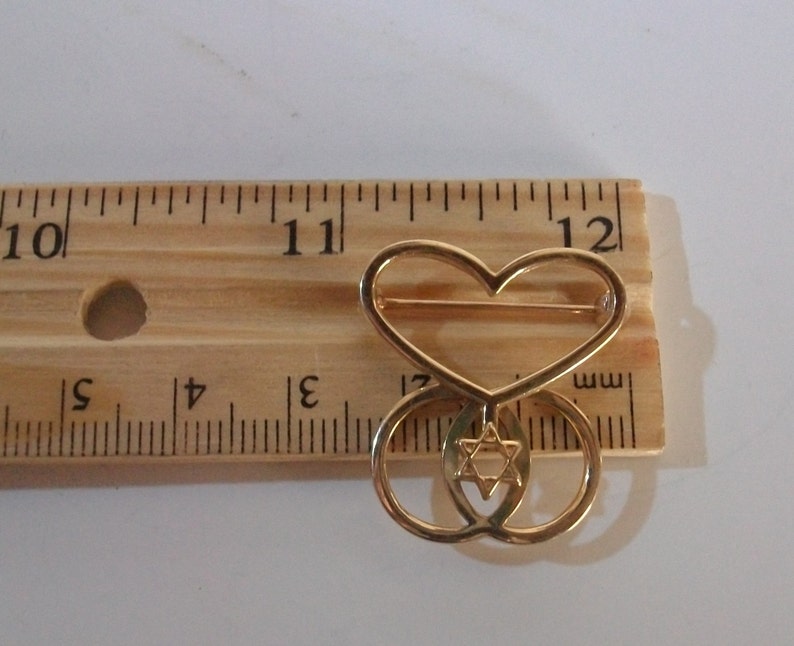 Vintage 14K Solid Yellow Gold David Star Pin Brooch 3.3 Grams