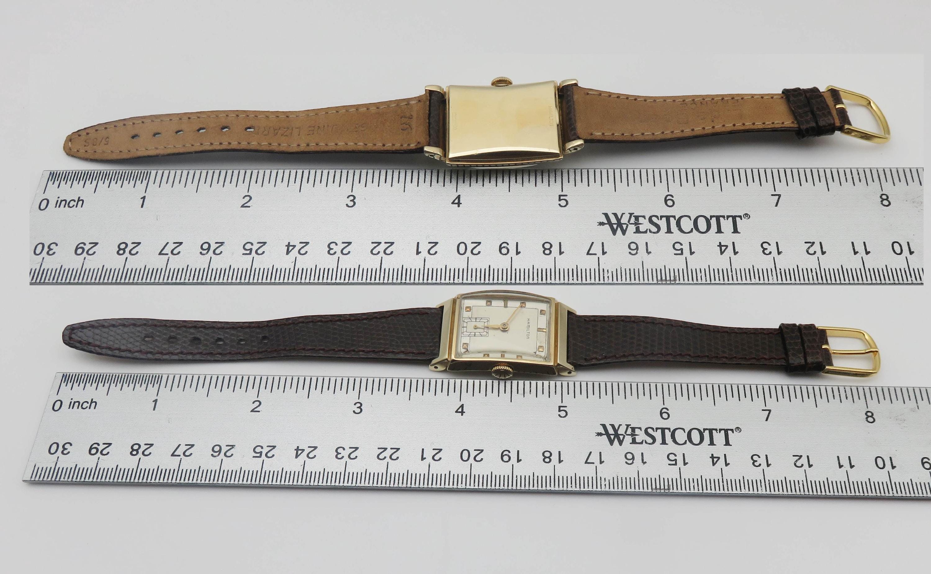 HAMILTON ブラウンレザーベルト 20mm ゴールドバックル HAMILTON ブラウンレザーベルト 20mm ゴールドバックル