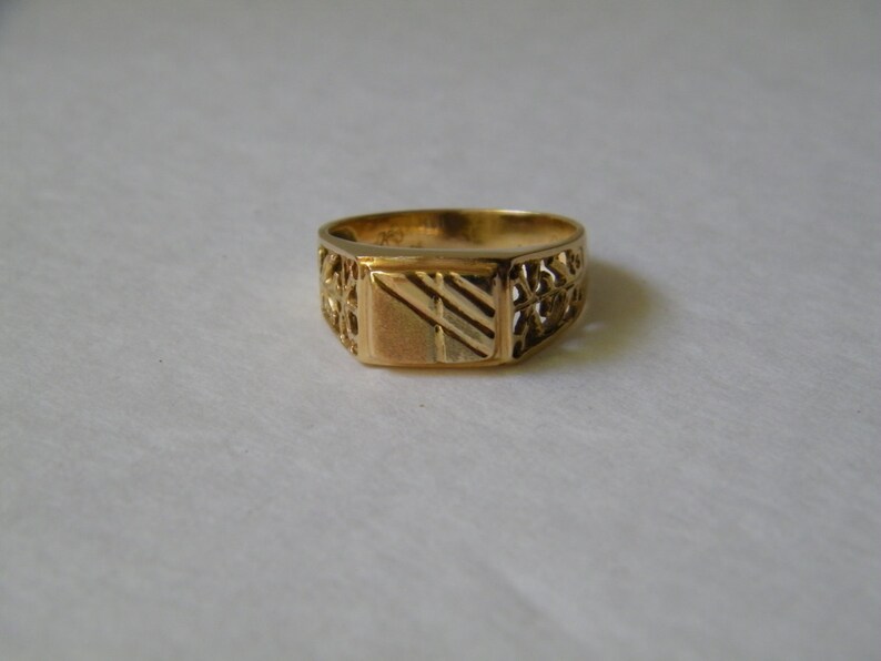 1960s 18K Solid Gold Vintage Men's Ring Etsy