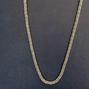 Fantastic 14K Prue Yellow Gold Woven Rope Chain, necklace 18 Inches in excellent condition image 8