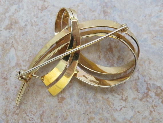 14K German Solid Yellow Gold Freeform Modern Flop… - image 4