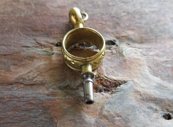 Art Nouveau Gold Filled Pocket Watch Key, Fob, Pe… - image 4