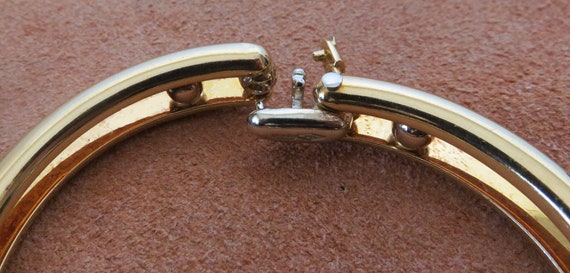 18K Italy Solid yellow & white gold bangle bracel… - image 6