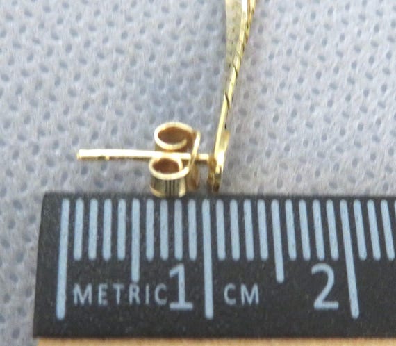 14K Solid Gold Multicolor Herringbone Link Dangle… - image 6