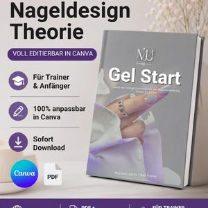 Nail Design Training Materials in German | Editable Canva Workbook | Gel Nail Theory | For Trainers & Beginners | PDF Download