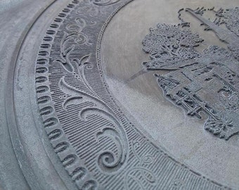 Shakespeare Country Homer Laughlin Plate Design 8749 - OOAK Pedaço de História - Placa Vintage Master Cast Gravura