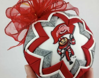 CHOICE Quilted Christmas Ornament, Show your Team Spirit! Created with licensed Ohio State fabric