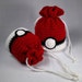 Satchel Pouch Bag - Pokemon Inspired Pokeball Design - Drawstring, 3 sizes available
