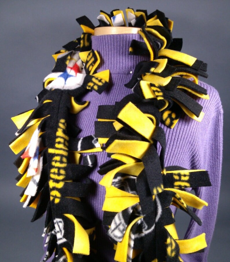 Steelers Fleece Boa Scarf Gold Black Pittsburgh Pride Team 