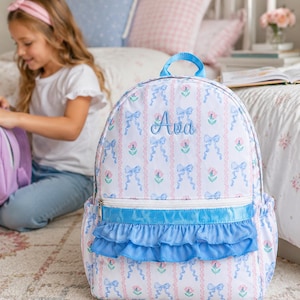 Personalized Embroidered Kids Backpack, Personalized Name Double Shoulder Bag, Ideal Gift for Little Boys & Girls, Gifts For Children