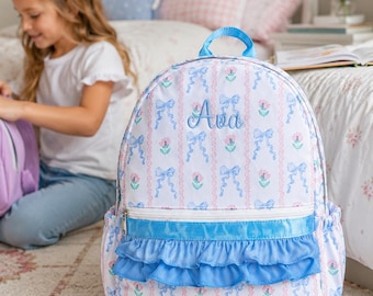 Personalisierter, bestickter Kinderrucksack, personalisierte Namens-Doppelschultertasche, ideales Geschenk für kleine Jungen und Mädchen, Geschenkidee für Kinder