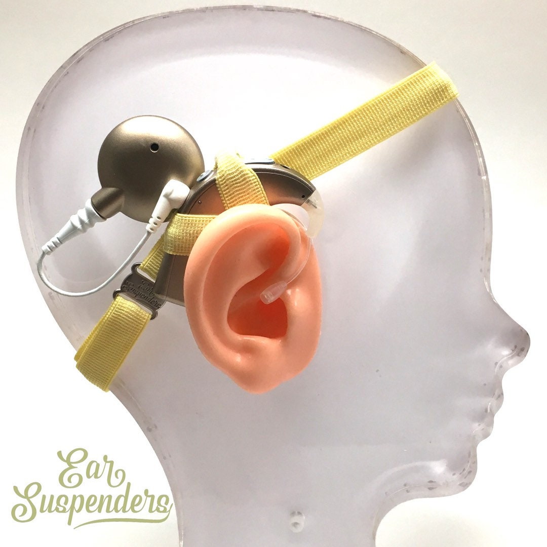 Cochlear Protection Head Yellow Cochlear Implant Headband – Adjustable, Non-slip Silicone Grip ...