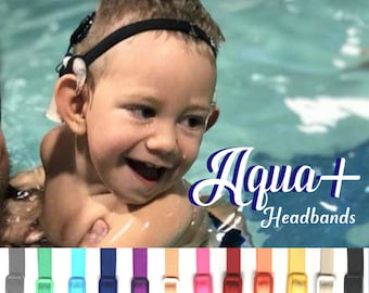 Aqua + Diadema para Cochlear N5, N6, N7 desgaste del agua - Longitud ajustable - Forrado de silicona - Agarre antideslizante - implante coclear